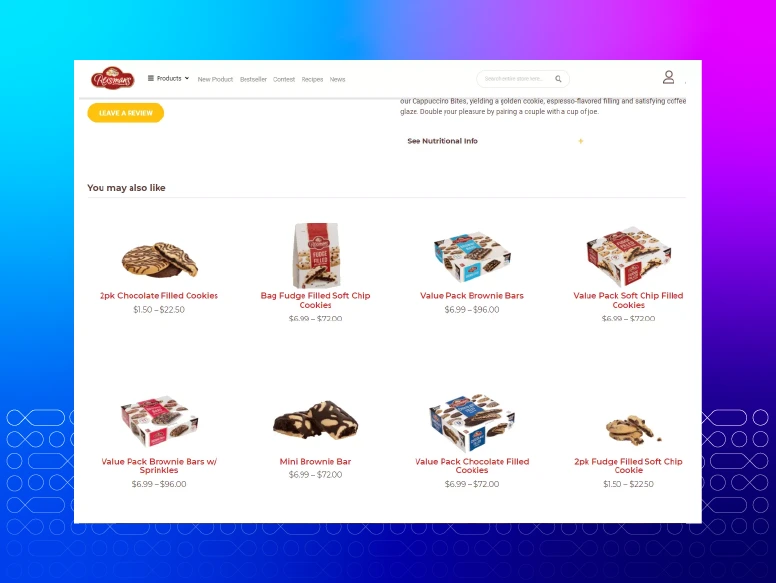 Magento 2 Auto Related Products extension on a Food Store